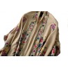 Grand Châle Beige - Cachemire broderie Pashmina - Foulard - Etole 200 X 70