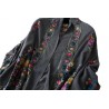 Grand Châle gris - Cachemire broderie Pashmina - Foulard - Etole 200 X 70