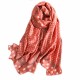 Foulard rouge 180 X 90 cm 100% à motifs Jungle