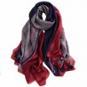 Foulard 180 X 90cm 100% Soie à motif Rouge et bleu