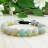 Bracelet tressé Shamballa Perles Naturelles Amazonite - Homme Femme - Lithothérapie