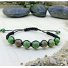 Bracelet tressé Shamballa Perles Naturelles Jaspe Impérial - Homme Femme - Lithothérapie