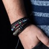 Ensemble 4 Bracelets Homme Femme Cuir tressé - corde - Tissage - Métal