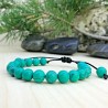 Bracelet tressé Shamballa Perles Naturelles Howlite Turquoise - Homme Femme - Lithothérapie
