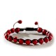 Bracelet tressé Shamballa Perles Naturelles Agate rouge - Homme Femme - Lithothérapie