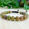 Bracelet tressé Perles Naturelles Unakite - Tibétain