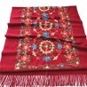 Grand Châle Bordeaux - Cachemire broderie Pashmina - Foulard - Etole 200 X 70