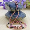 Collier en Perles Naturelles Tourmaline Rose - Lithothérapie - Ras de cou