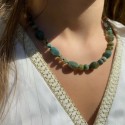 Collier en Perles Naturelles pierres Agate Indienne