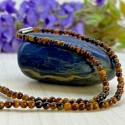 Collier en Perles Naturelles pierres Oeil du Tigre - Lithothérapie - Ras de cou