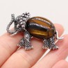 Broche Eléphant Pierre Naturelle Oeil du Tigre