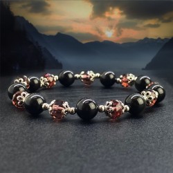 Bracelet Obsidienne - Perles du Tibet - Cristal -  grandes tailles disponibles idéal cadeau