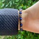 Bracelet Homme Femme Pierres Naturelles -Lapis Lazuli - Bois - Perle du Tibet