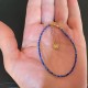 Parure Collier minimaliste + Bracelet Pierres fines Naturelles semi précieuse Lapis Lazuli idéal cadeau
