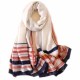 Foulard blanc 180 X 90 cm 100% à motifs  