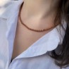 Collier en Perles Naturelles Perles de sable - Grés d'or  - Lithothérapie - Ras de cou