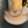 Collier Pierres Naturelles Perles Améthyste et Quartz Idéal Cadeau ! Pochette organza