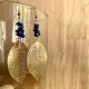 Boucles d'oreilles dormeuse plaqué or Améthyste - Lapis Lazuli - Obsidienne