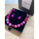 Ensemble Collier noué et boucle d'oreille en Perles Naturelles Pierres Agate rose coffret cadeau