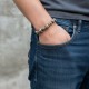 Bracelet Homme Femme Pierres Naturelles Carmelian Bois de coco