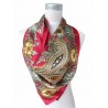 Carré de Soie Rouge motifs cachemire
