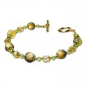 Bracelet Lagune, Oeil de Tigre vert et Cristal