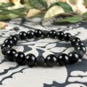 Bracelet Homme Femme Obsidienne - Pierre de lave