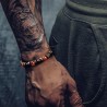 Bracelet Homme Femme Perles Naturelle Jaspe Bois