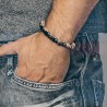 Bracelet Homme Femme Perles Naturelle Jaspe Bois