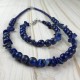 Parure Collier + Bracelet Pierres Naturelles Lapis Lazuli - Idéal Cadeau
